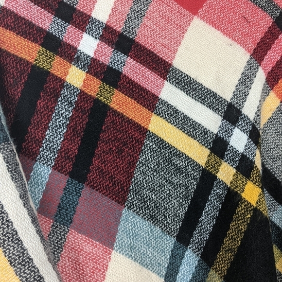 Winter Check Blanket Shawl Scarf Women's One Size Multicolor - Picture 3 of 3